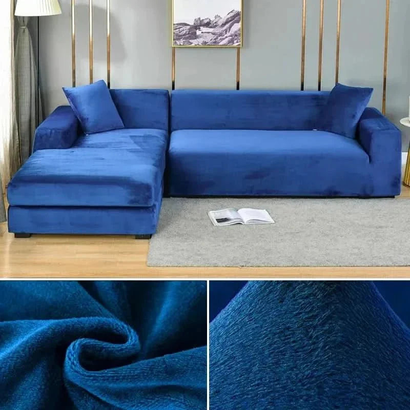 Housse de canapé en velours extensible élastique, protège-canapé antidérapante lavable pour canapé 1, 2 ou 3 places | Sansoti