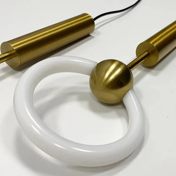 Runde Hängeleuchte mit LED-Ring Aluminium Gold Schwarz Verstellbar Esszimmer Schlafzimmer Wohnzimmer Modernes Design | Sansoti