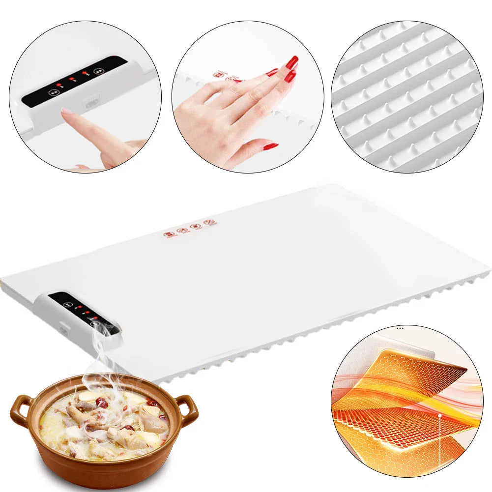Opvouwbare Warmhouder Mat – Elektrisch Verwarmbaar Tafelblad voor Warme Maaltijden | Sansoti