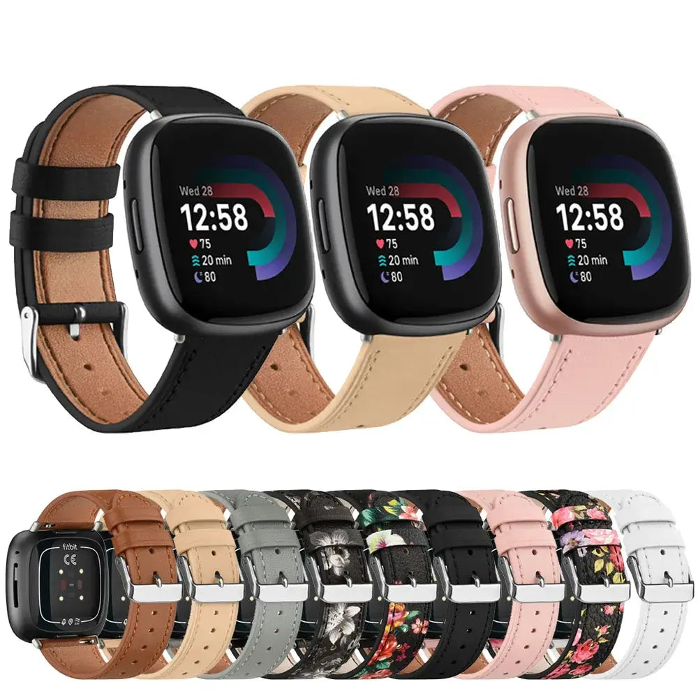 Lederarmband für Smartwatch Verstellbares Sportuhrenarmband Ersatzarmband für Damen und Herren Aktivitäts-Tracker | Sansoti