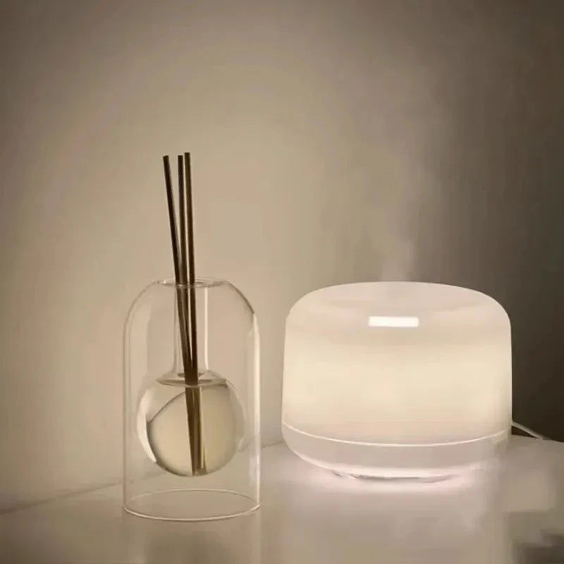 Glazen Aromageurverspreider Hol Transparant met Houten Deksel en Geurstokjes voor Etherische Oliën Woonkamer Slaapkamer Aromatherapie | Sansoti