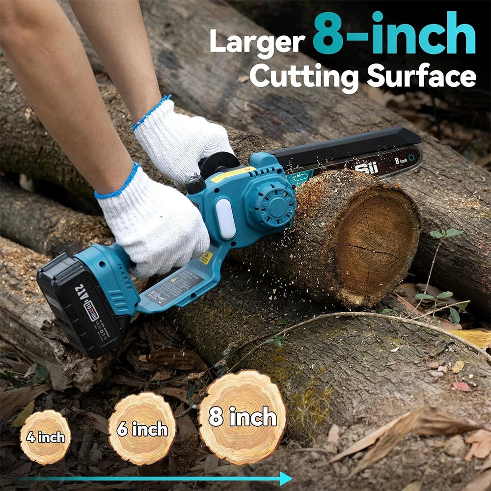 Scie Électrique 2-en-1 Sans Fil 21V 20cm Tronçonneuse Perche Télescopique 5m Scie à Arbre Scie à Branche Outil de Taille Jardin | Restfield