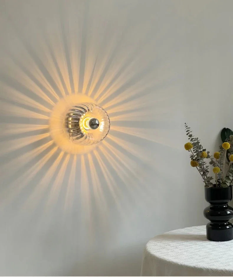Wandlamp Glas Scandinavisch Bauhaus Metaal E14 Woonkamer Gang Trap Modern | Sansoti