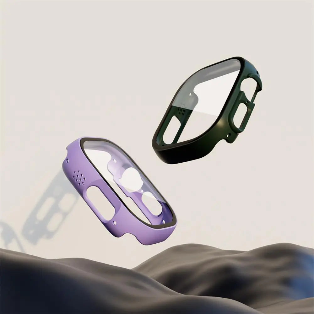 Protective Polycarbonate Glass Smartwatch Case 49mm Transparent Black Rose Gold Green Scratch-Resistant Watch | Sansoti