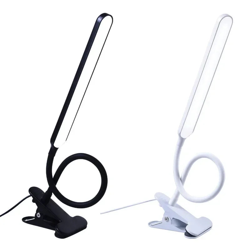 LED-Klemmlampe mit verstellbarem Arm, 3 Lichtstufen, 10 Dimmstufen, USB-Schreibtischlampe, Leselampe, flexible Arbeitsplatzbeleuchtung | Sansoti