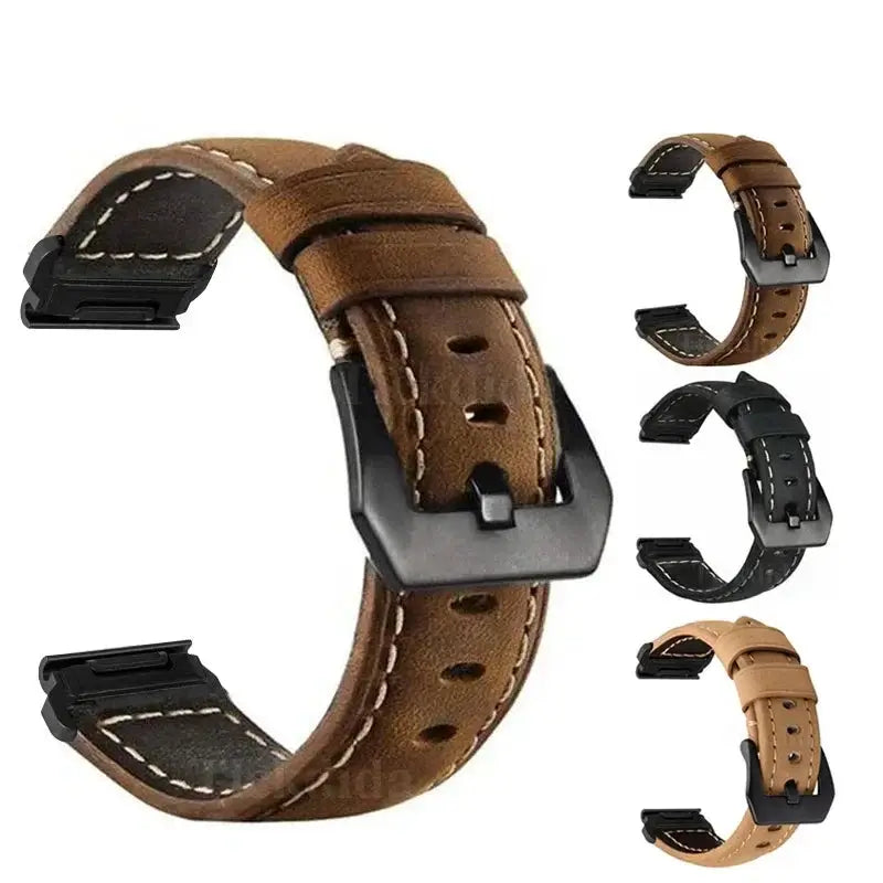 Skórzany pasek do smartwatcha 22 mm 26 mm, wymienny, z szybkim zapięciem, brązowy lub czarny, do zegarka sportowego | Sansoti