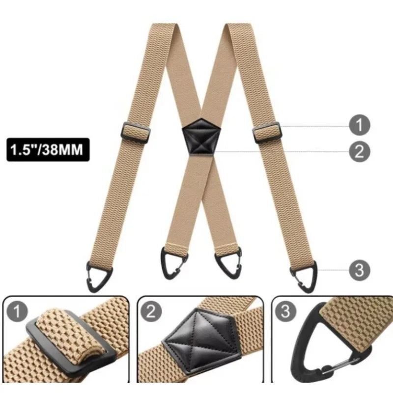 Verstelbare Bretels Heren X-Rug Y-Vorm Elastisch 3,5cm Breed Metalen Clips Werkkleding Casual Formeel | Sansoti