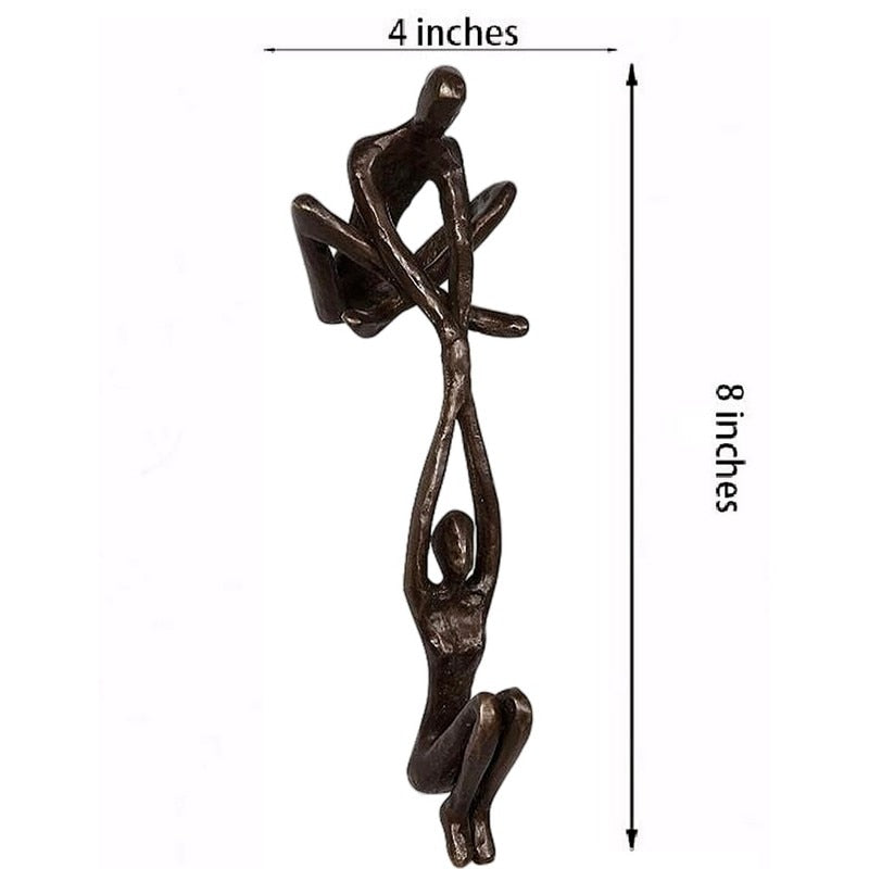 Decoratief beeld polystone 20cm zwart woonkamer sculptuur modern kunst beeld liefde verbinding | Sansoti