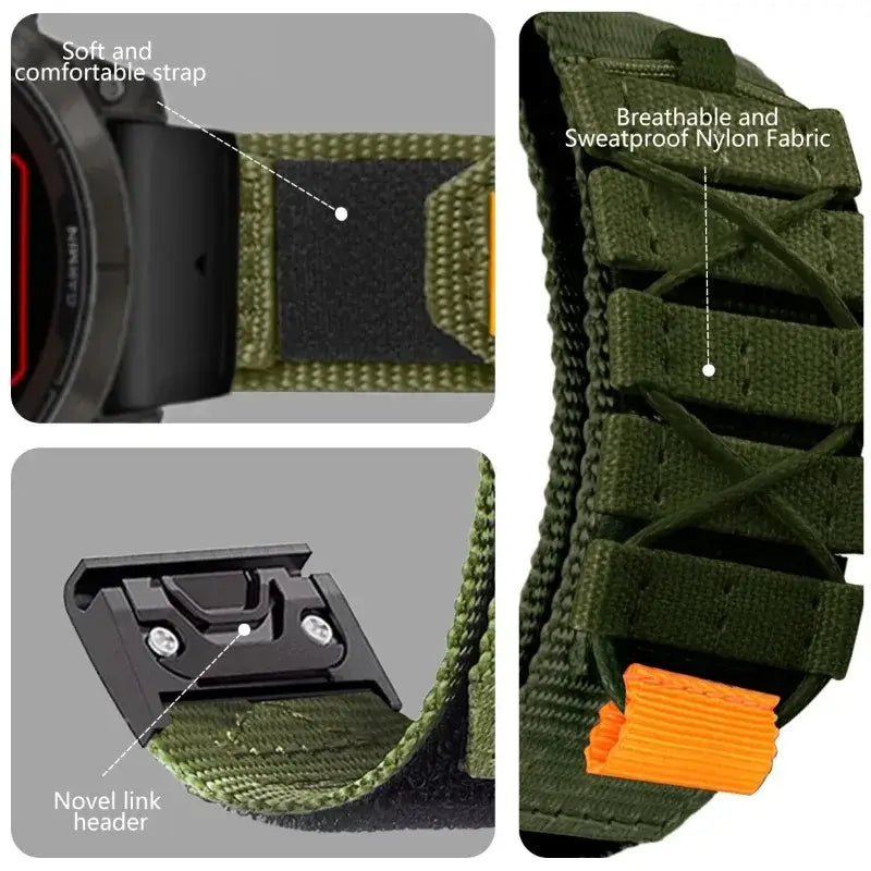 Nylonowy pasek do zegarka na rzep z regulowanym zapięciem do smartwatcha 22 mm 26 mm premium oddychający sportowy | Sansoti