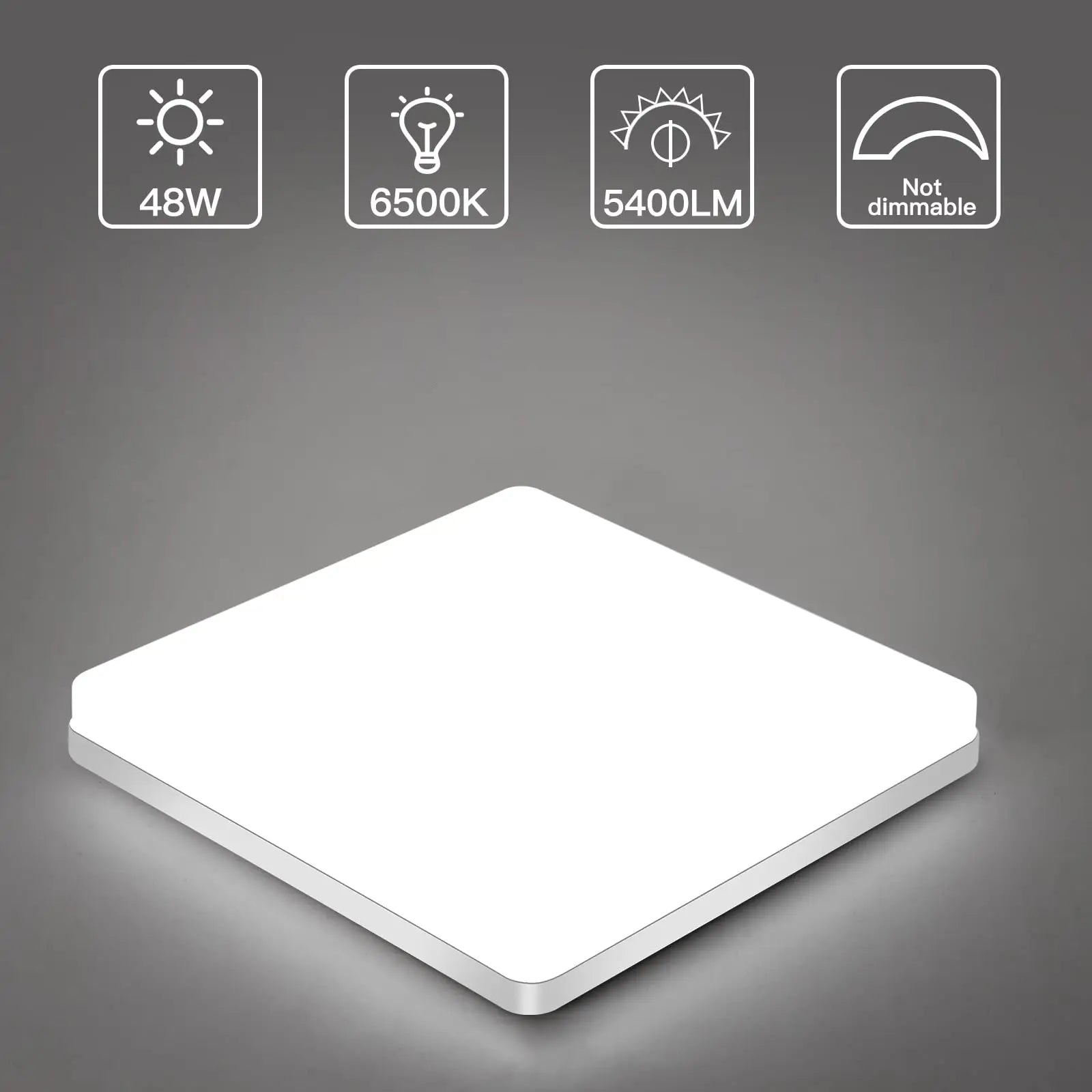 Badlampe Decke LED Quadratisch 48W 6500K IP44 5400LM | Restfield