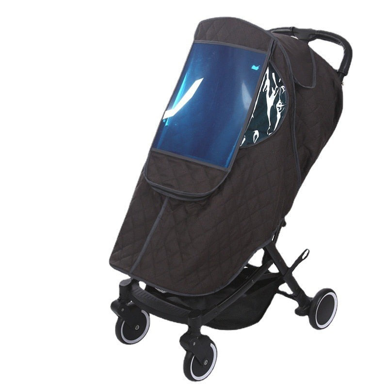 Windproof Stroller Cover with Transparent PVC Window Rain Cover Baby Weather Protection Buggy | Sansoti