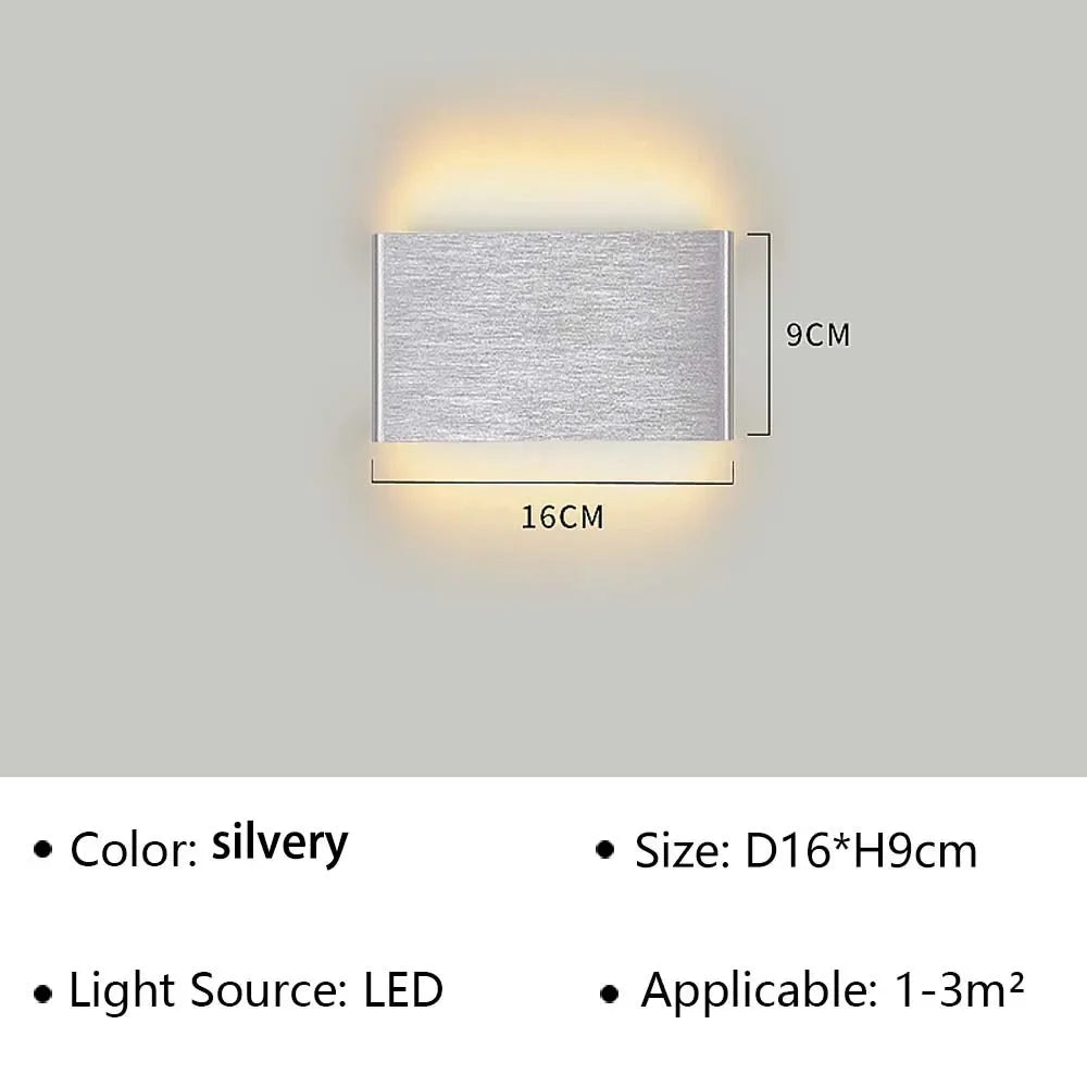 LED Wandlamp Modern Aluminium Acryl 30cm Warm Wit Zwart Goud Slaapkamer Hal Badkamer Minimalistisch Design | Sansoti