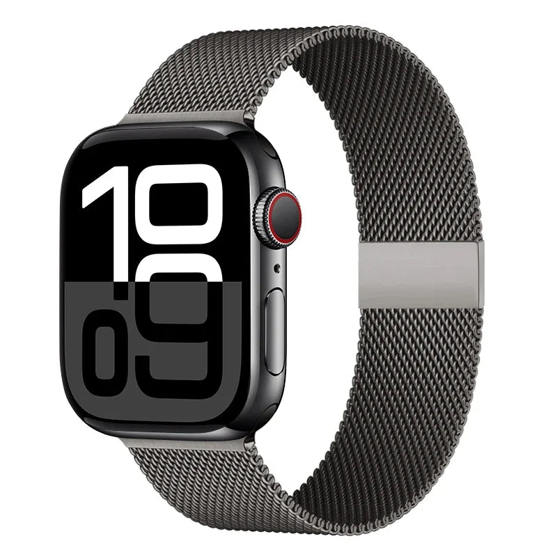 Milanaise-Mesh-Uhrenarmband Edelstahl Verstellbarer Magnetverschluss Smartwatch 38-49 mm Armband-Zubehör | Sansoti