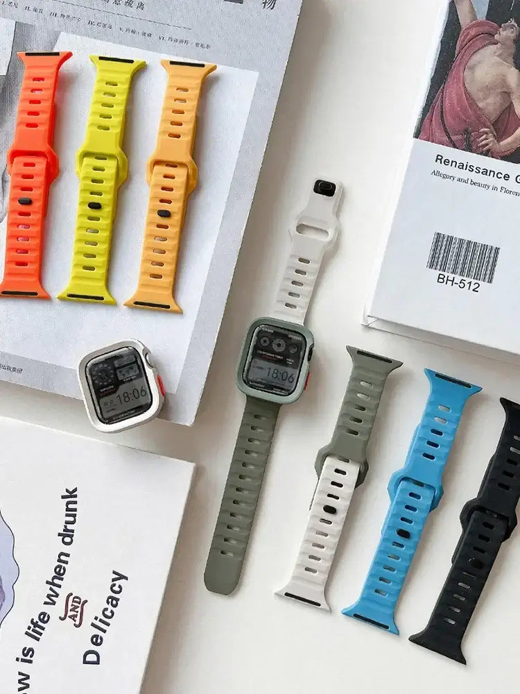 Flexibles, komfortables Silikon-Smartwatch-Armband mit Schnellverschluss, Sportarmband, 38–49 mm, universeller Ersatz | Sansoti