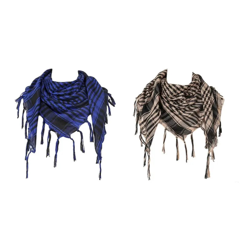 Bufanda de punto tradicional 100x100 cm con flecos para hombre y mujer, cálida y cómoda, de tejido suave para el invierno | Sansoti