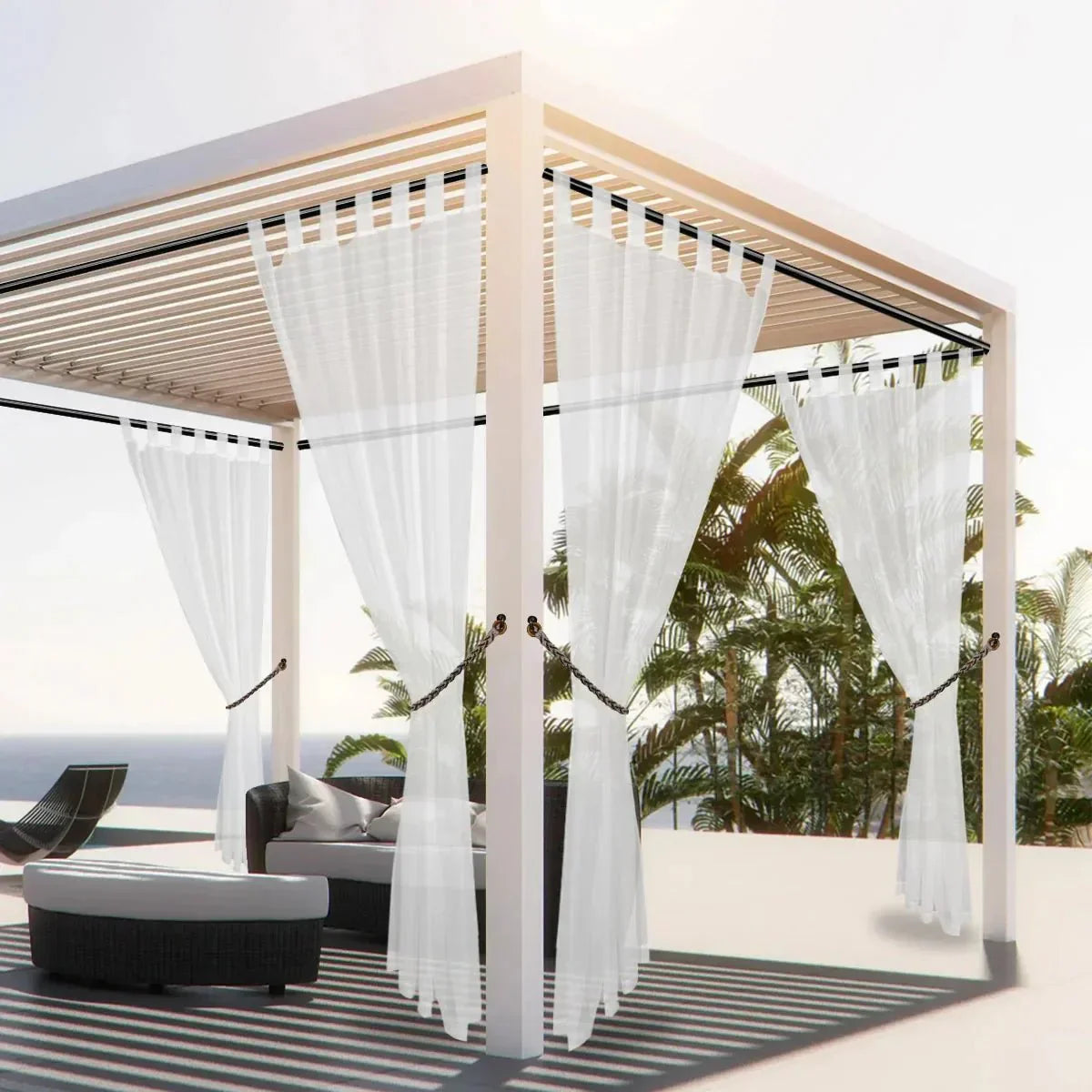 Waterafstotend Terrasgordijn – Lichtdoorlatende Privacybescherming voor Balkon & Pergola | Sansoti