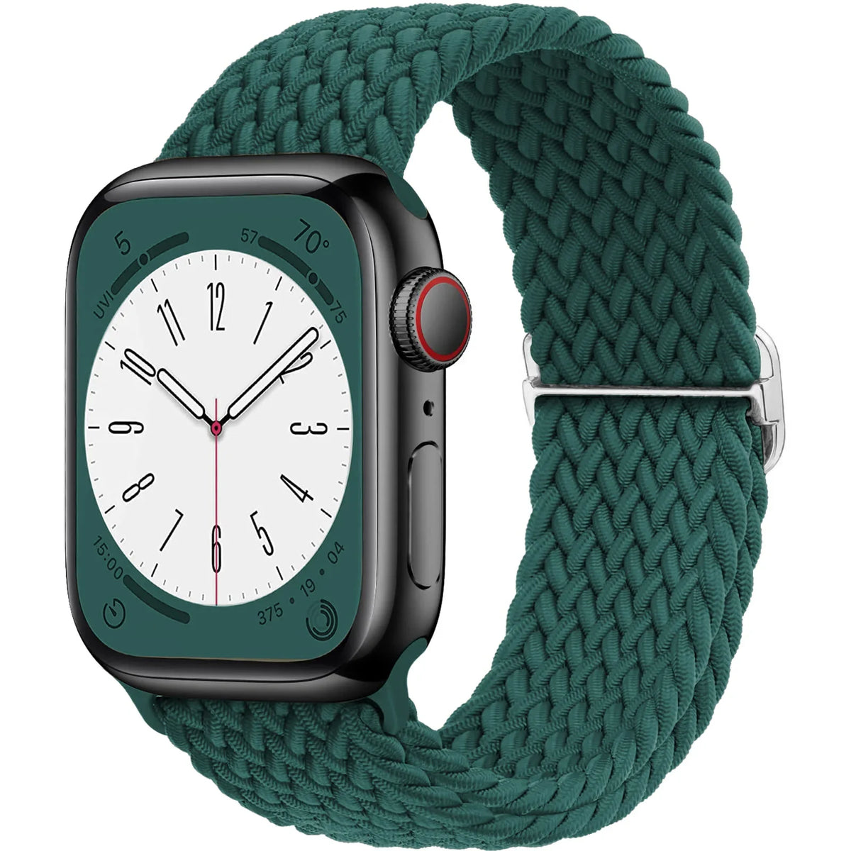 Elastisch gevlochten nylon smartwatch-bandje, 38–49 mm, verstelbaar en ademend, sportband voor Apple Watch | Sansoti