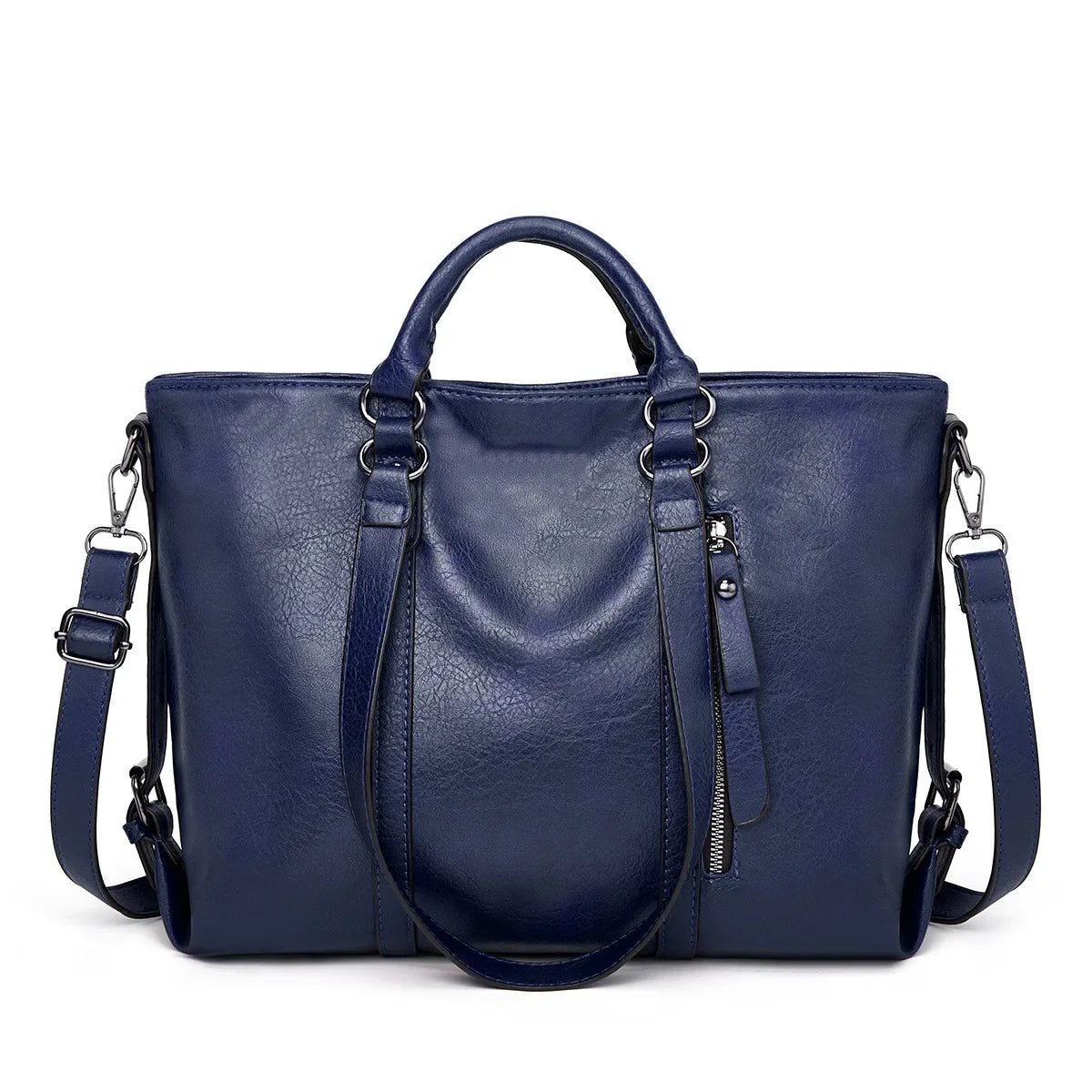Leren Schoudertas Groot Dames Ruime Shopper Vintage Handtas Bruin Zwart Blauw Casual Dagelijks Werk Stijlvol | Sansoti