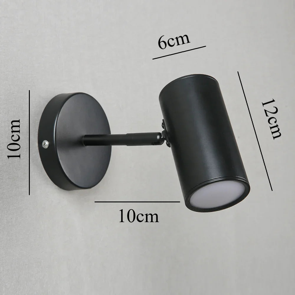 Spot mural LED orientable métal noir or intégré Chambre Salon Lampe de lecture Éclairage d'accent Moderne minimaliste | Restfield