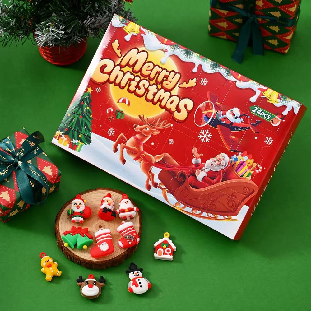 Kerstschattenjaagset 24 Verrassingen PVC Cadeau Opbergdoos 25x17cm Feestelijke Kerstversieringen Adventskalender | Sansoti