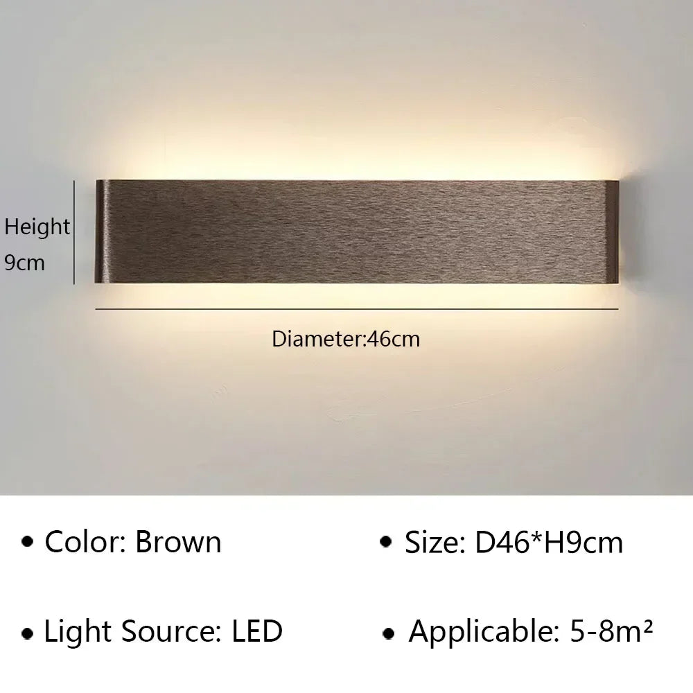 LED Wandlamp Modern Aluminium Acryl 30cm Warm Wit Zwart Goud Slaapkamer Hal Badkamer Minimalistisch Design | Sansoti