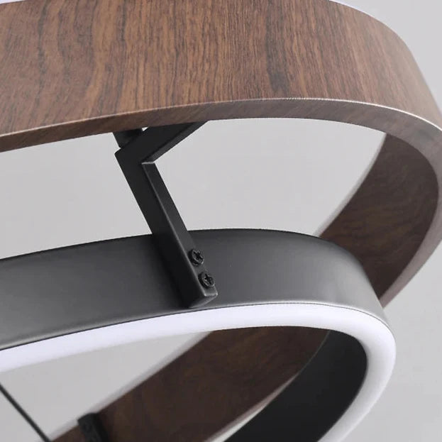 Ronde Kroonluchter Metaal Houtlook Scandinavisch Modern Hanglamp Dimbaar Woonkamer Eetkamer Slaapkamer | Sansoti