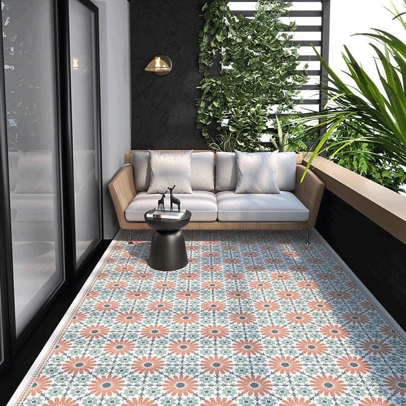 Tapis de sol en PVC aspect cuir antidérapant pour cuisine, balcon ou salon, motif géométrique, design moderne | Sansoti