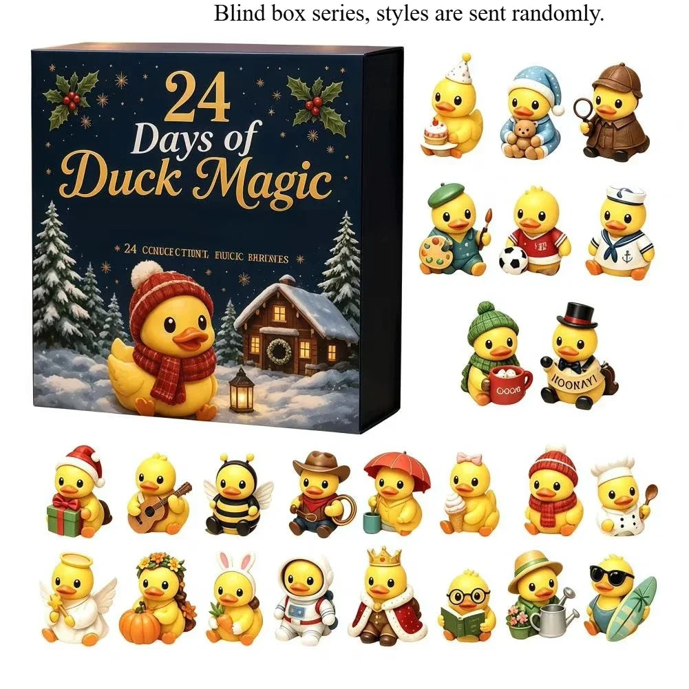 Advent Calendar Duck Squeeze Figures 24-Day Christmas Countdown Box Stress Relief Fidget Toy for Children | Sansoti