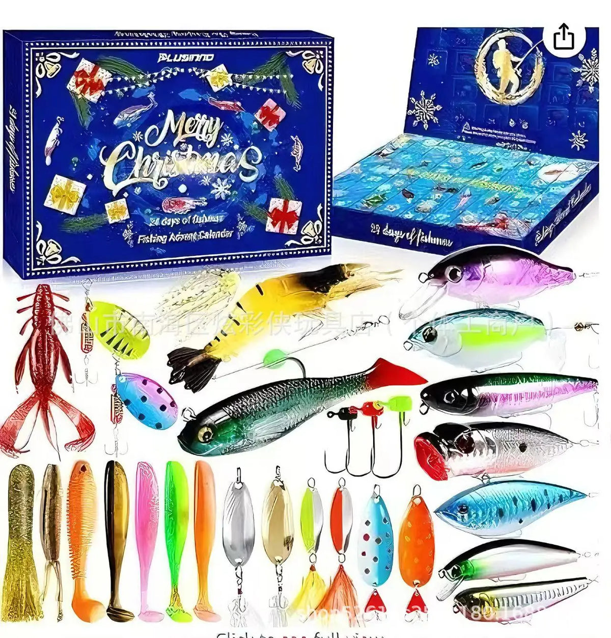 Fishing Gear Advent Calendar 24 Days Lure Collection Fishing Countdown Gift Freshwater Saltwater | Sansoti