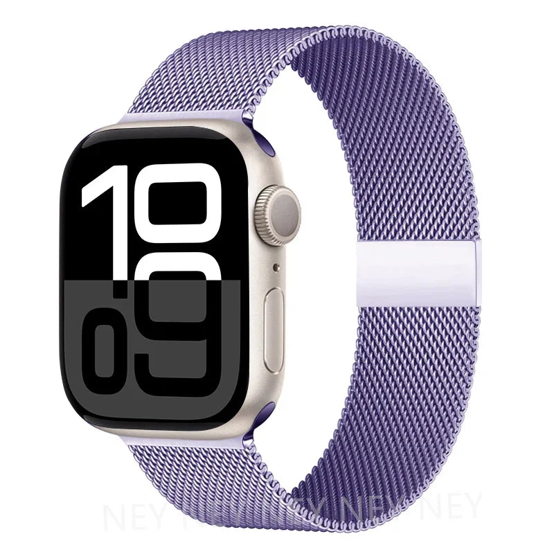 Milanaise-Mesh-Uhrenarmband Edelstahl Verstellbarer Magnetverschluss Smartwatch 38-49 mm Armband-Zubehör | Sansoti