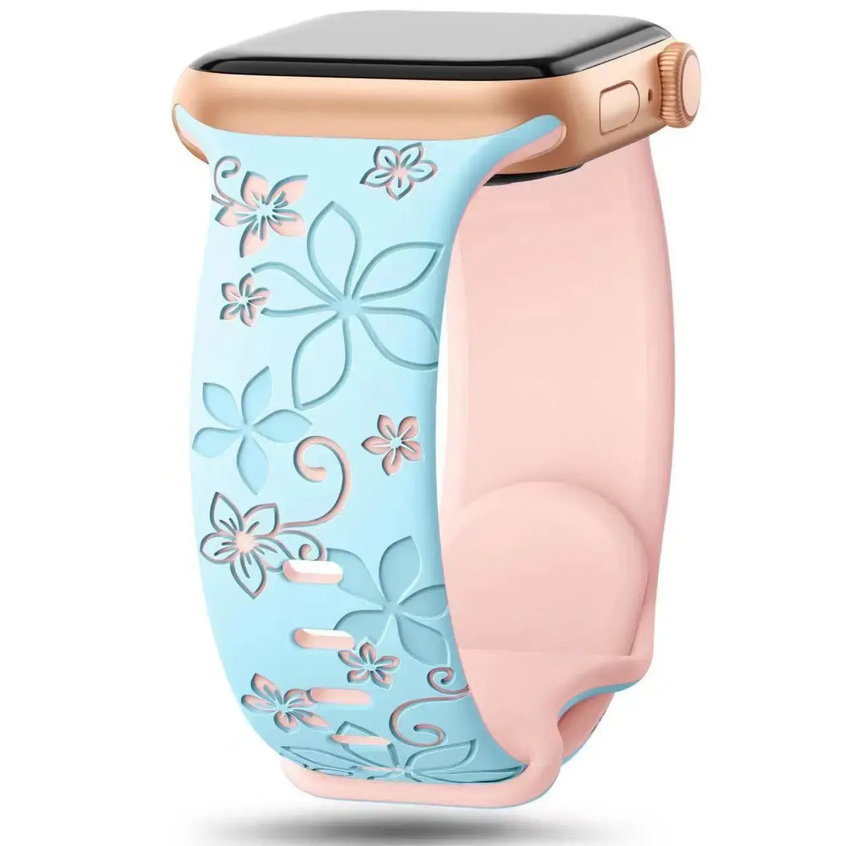 Silikonarmband für Smartwatch mit Blumenmuster, verstellbar, sportlich, komfortabel, für den täglichen Gebrauch | Sansoti