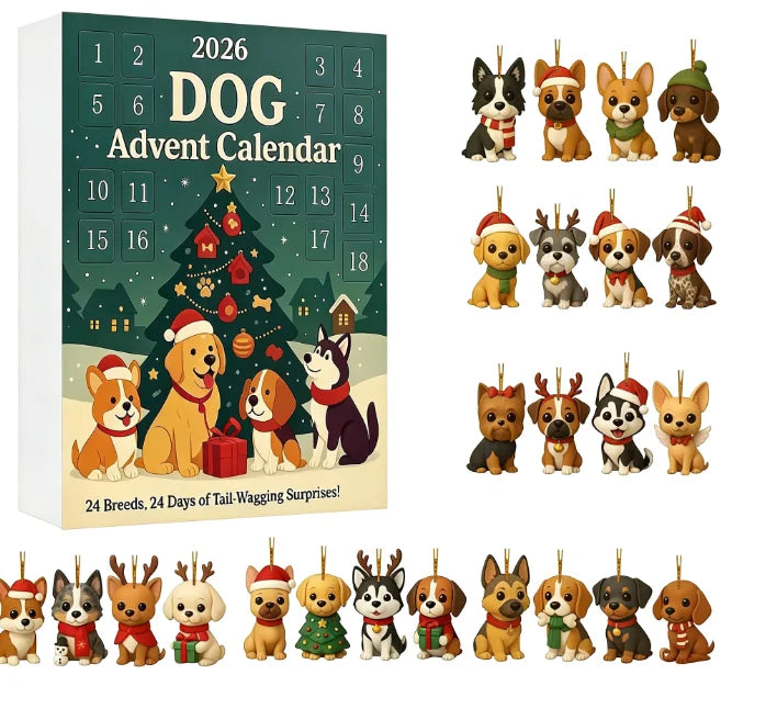 Adventskalender Honden Ornamenten 24 stuks Acryl Kerstdecoratie Hondenliefhebbers Kerstboom Feestdagen | Sansoti