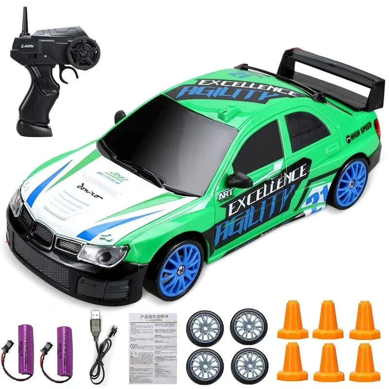 Minidrifter speelgoedauto RC-auto drift racer 2.4GHz afstandsbediening snelheid indoor outdoor kids jongens meisjes cadeau radiobestuurbare auto elektrisch voertuig | Sansoti