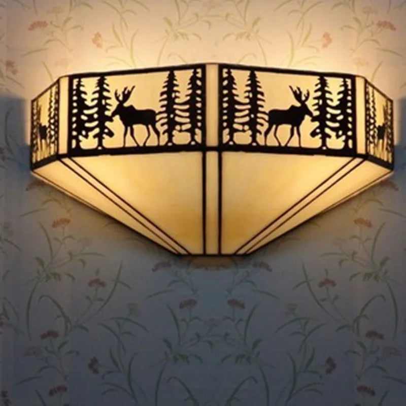 Applique murale Tiffany verre E27 rétro bleu salon chambre couloir éclairage mural LED style pastoral salle à manger bureau | Restfield