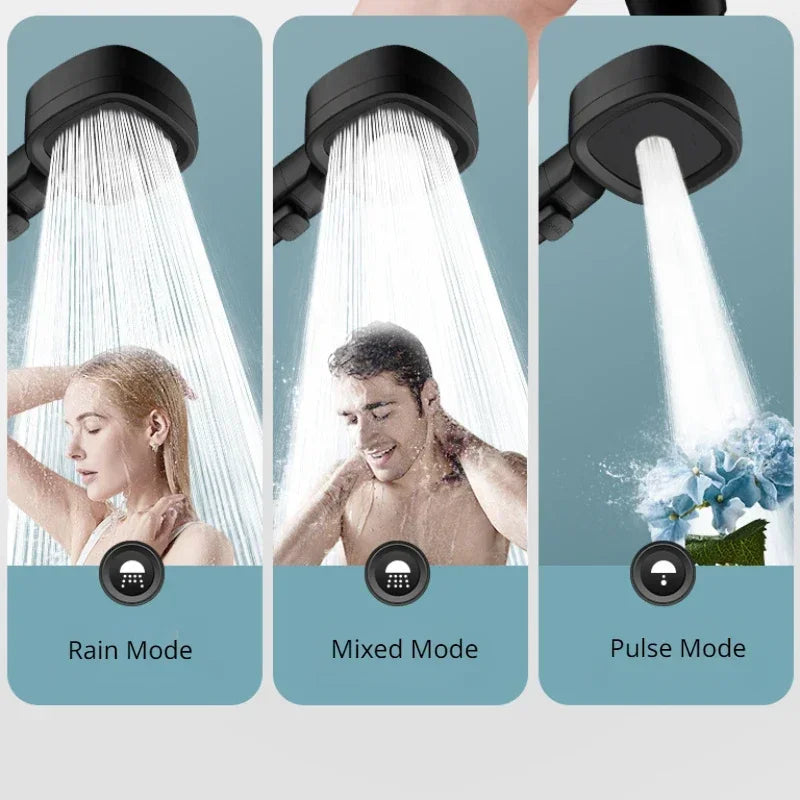 Handdouche 3 Standen Waterbesparend ABS Verstelbaar Stopknop Massage Eco Douchekop Badkamer Wellness | Sansoti
