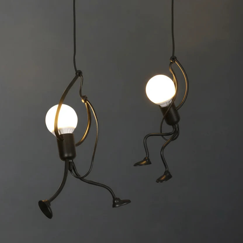 Menselijke Figuur Hanglamp Metaal Sculptuur Verlichting Moderne Design Kinderkamer Eetkamer Woonkamer | Sansoti