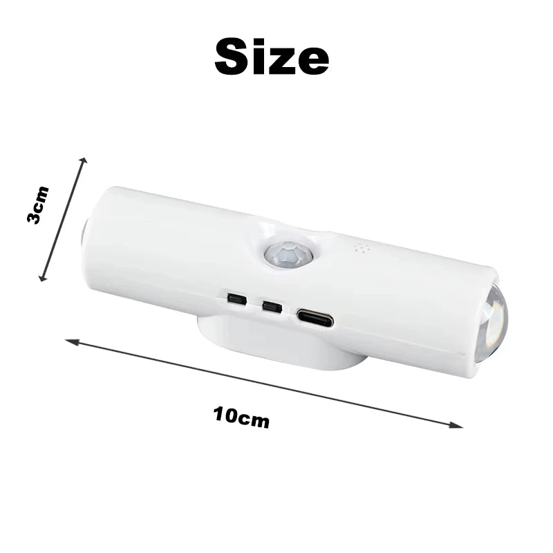 Spot LED rechargeable magnétique avec détecteur de mouvement, double capteur, éclairage nocturne RGB pour couloir et armoire | Sansoti