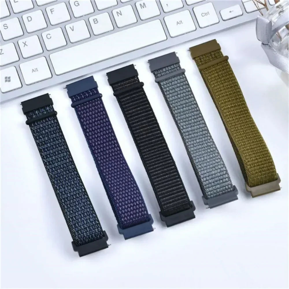 Verstellbares Nylon-Sportarmband für Smartwatches, 20 mm, 22 mm, atmungsaktives Armband, Sportuhr, leicht, Fitness | Sansoti