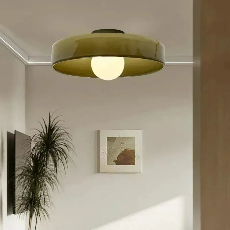 Glazen Plafondlamp Scandinavische Stijl Groen Geel Wit – Sfeervolle Verlichting voor Woonkamer Slaapkamer | Sansoti
