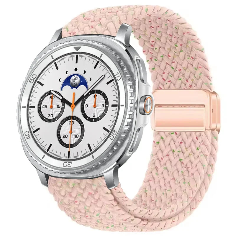 Geflochtenes Nylon-Smartwatch-Armband, atmungsaktiv, verstellbar, mit Metallschließe, für Galaxy-Uhr | Sansoti