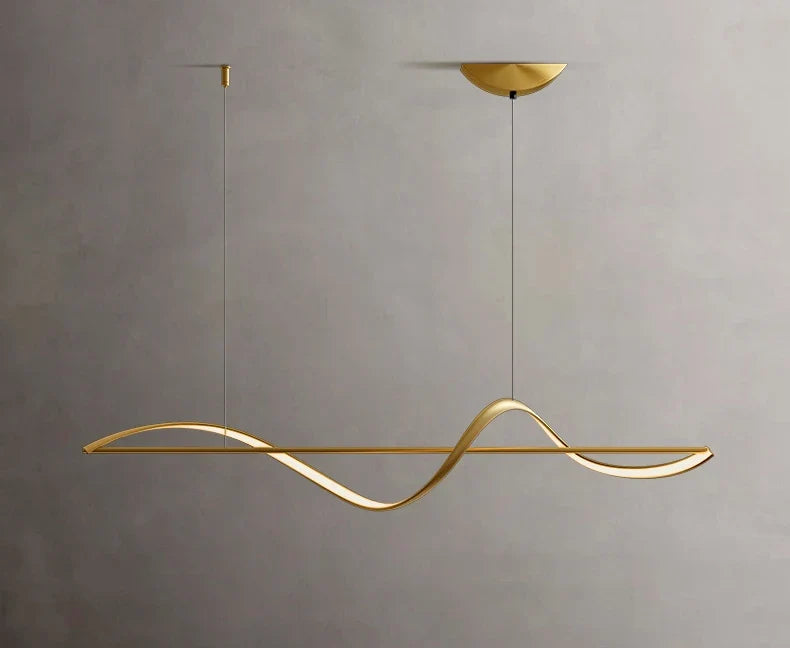 Spiralny żyrandol LED z aluminium 120 cm, ściemnialny, ciepła biel, zimna biel, nowoczesny design, lampa wisząca | Sansoti