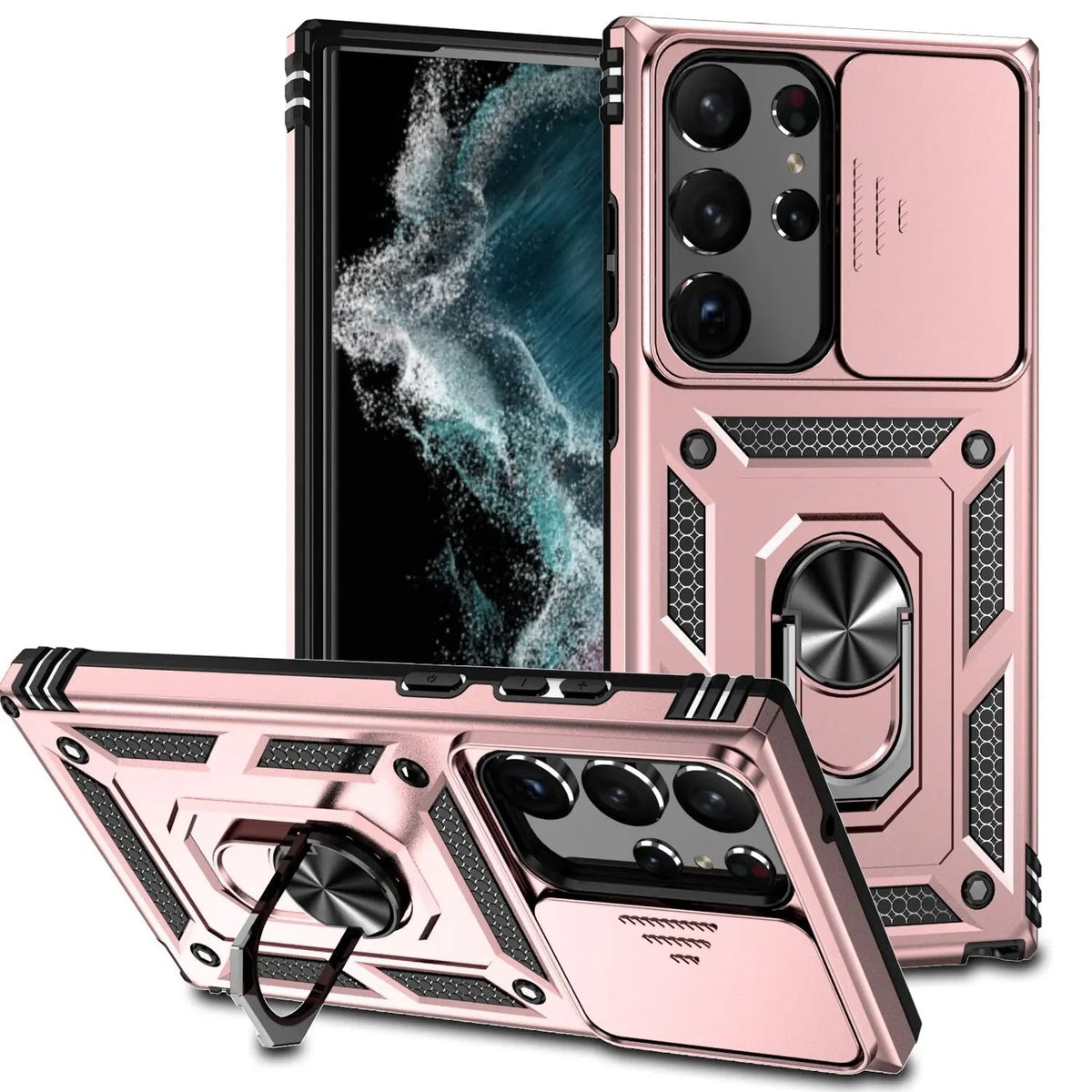 Protective Smartphone Case with Stand and Camera Protection for Galaxy S23 Series Black Blue Gold Protective | Sansoti