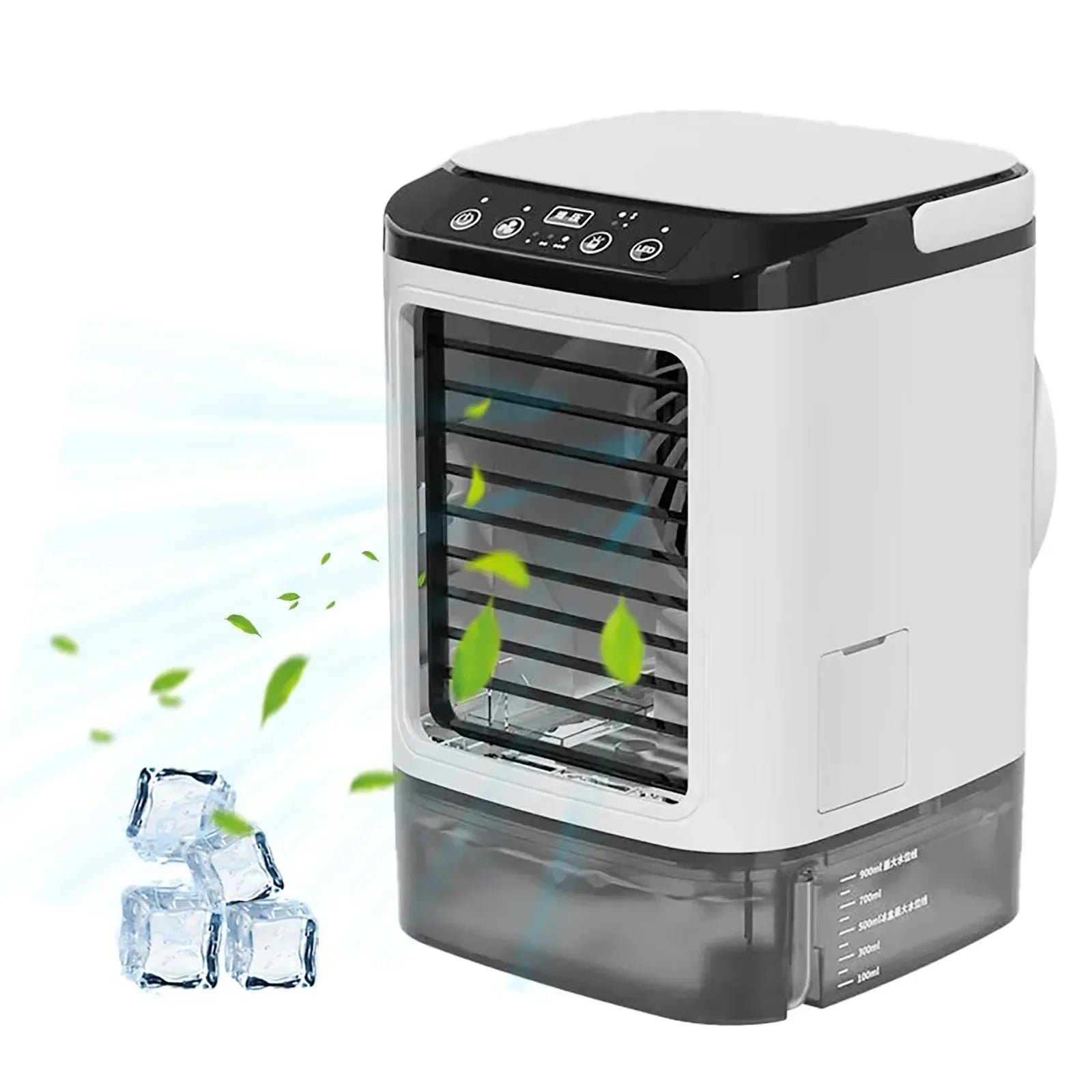 Draagbare Luchtkoeler met Waterverneveling 900ml – 3 Snelheden, 7-Kleuren LED-Sfeerlicht voor Thuis, Kantoor of Slaapkamer | Sansoti