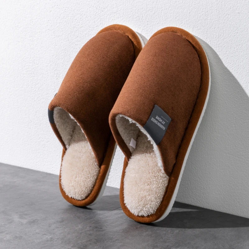 Suède pantoffels unisex binnenshuis antislip zool geruisloos warm comfortabel zachte voering heren dames | Sansoti