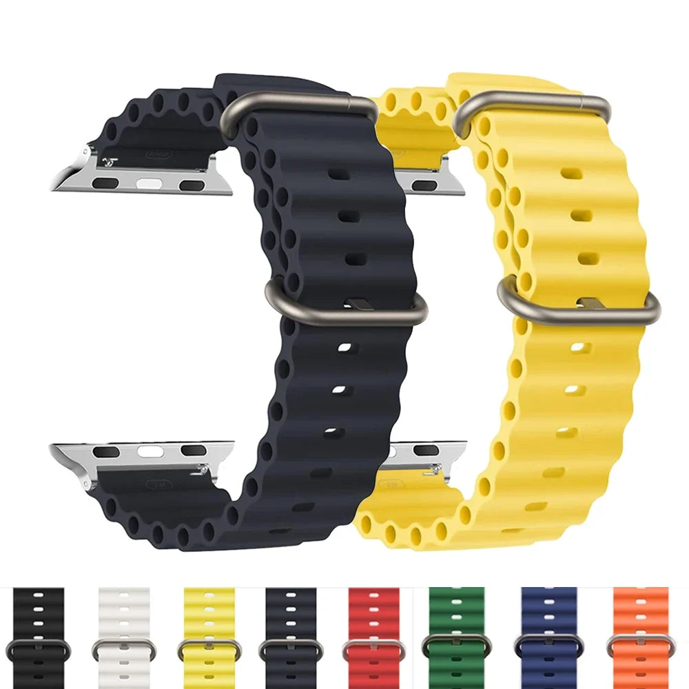 Bracelet de smartwatch en silicone, résistant à l’eau et respirant, bracelet de montre et bracelet de sport unisexes, bracelet de remplacement | Sansoti