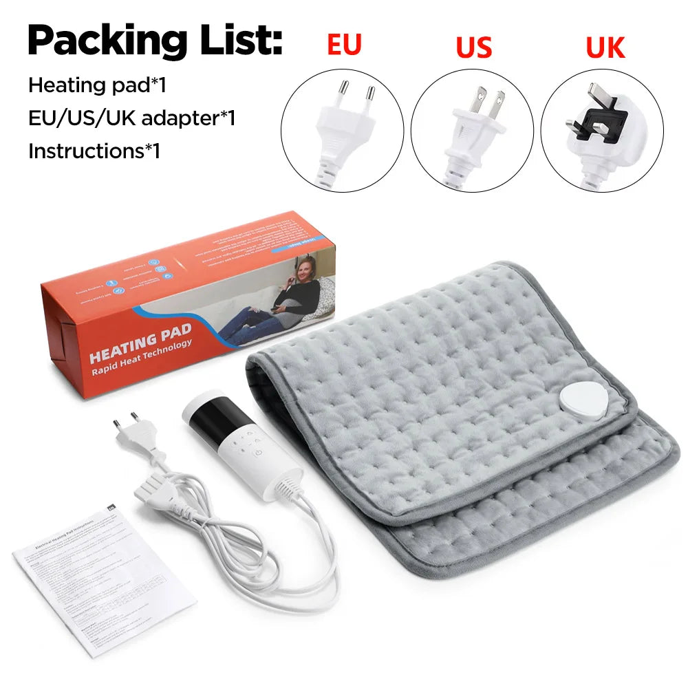 Elektrisch Verwarmingskussen 60x30cm Microfluweel Regelbare Warmtedeken Therapeutische Warmte Benen Rug Handen | Sansoti