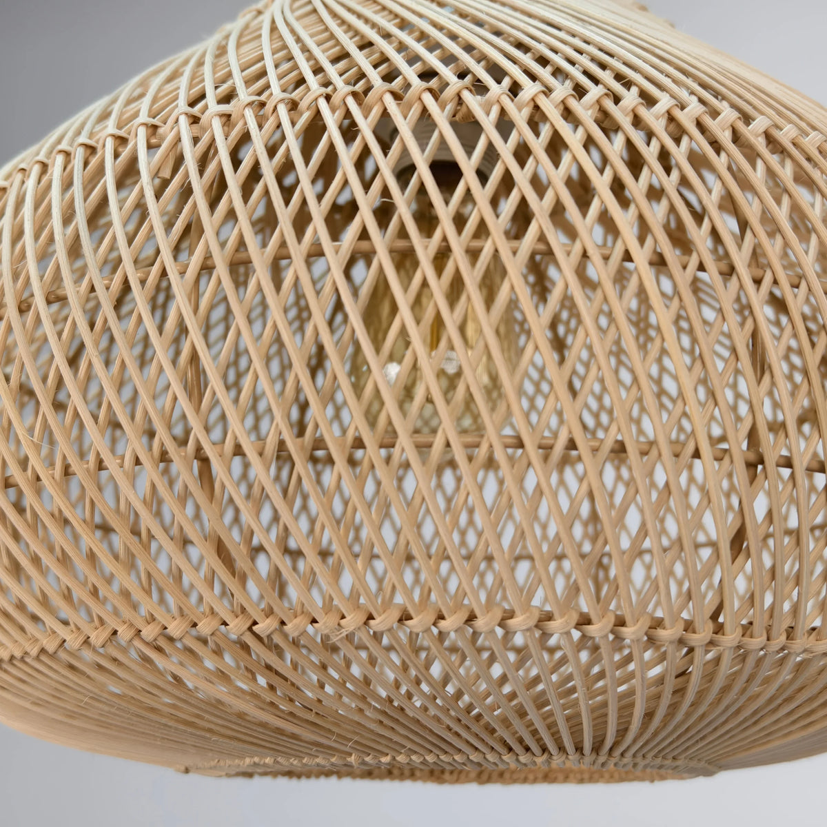 Handwoven Rattan Pendant Lamp Natural Ambient Lighting Scandinavian Design for Kitchen Living Room Dining Room | Sansoti