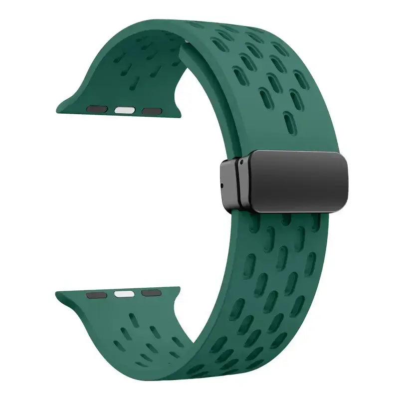 Atmungsaktives Silikonarmband für Smartwatches, magnetisch, 38–49 mm, verstellbar, Armband für Sport, aktive Freizeit und den täglichen Gebrauch | Sansoti