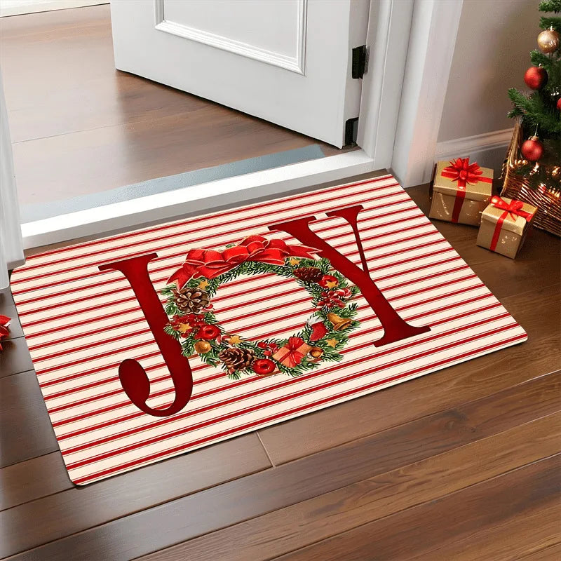 Kerstmat Deurkleed 40x60cm Antislip Feestelijke Entree Decor Kerstman Sneeuwpop Winter Seizoen Deurmat | Sansoti