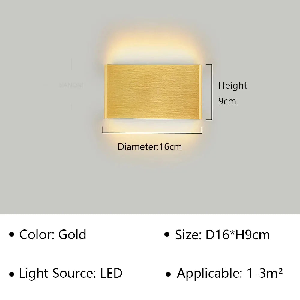 LED Wandlamp Modern Aluminium Acryl 30cm Warm Wit Zwart Goud Slaapkamer Hal Badkamer Minimalistisch Design | Sansoti